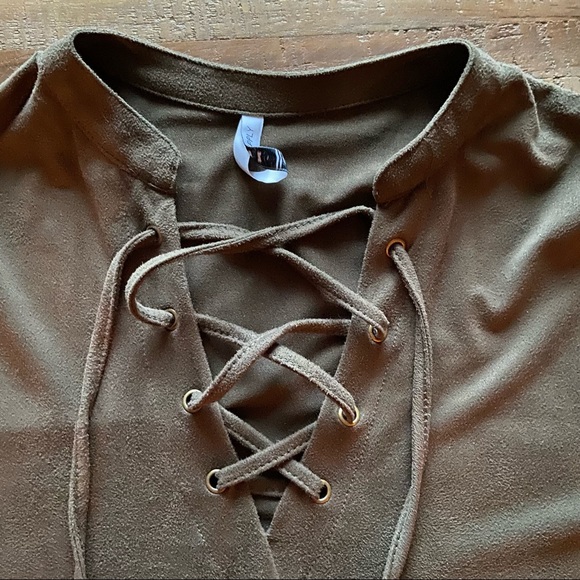 Suede army green shirt - Picture 2 of 6